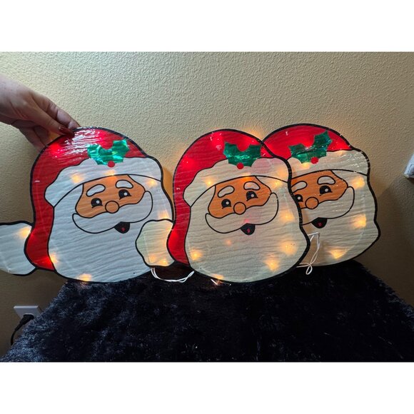 Vintage Brite Star Frosty Silhouette Set Of 3 Lighted Pathway Markers Outdoor - Picture 3 of 4